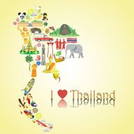 Thailand map Thai color vector icons and symbols N2