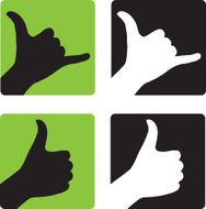 Shaka and Thumbs Up Hand Gestures