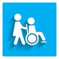 Disabled person with nurse