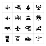 Set icons of aviation