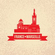 Vector silhouette of Marseille France N2