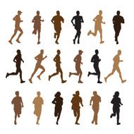 Running people silhouettes N3