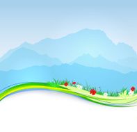 Vector spring Mont Blanc background