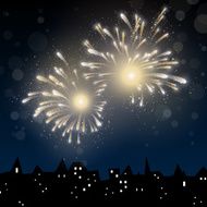 Vector Firework above the City