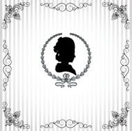 Background with lady&#039;s silhouette