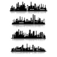 Industrial buildings silhouettes