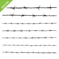 Barbed wire silhouettes vector