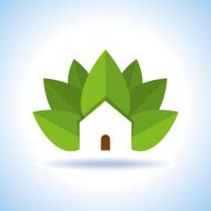 Bio eco green house icon N3