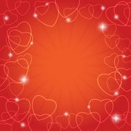 red vector card with hearts for valentine day N2