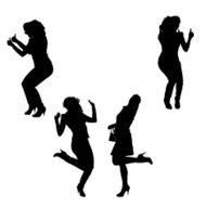 Vector silhouette of a woman N1570
