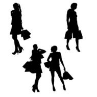 Vector silhouette of a woman N1572
