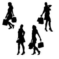 Vector silhouette of a woman N1573