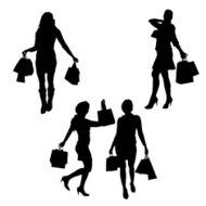 Vector silhouette of a woman N1574