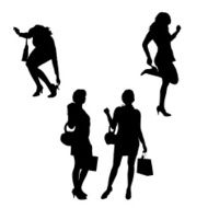 Vector silhouette of a woman N1575