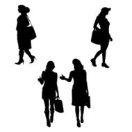 Vector silhouette of businesswoman N95