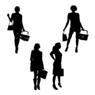 Vector silhouette of a woman N1576