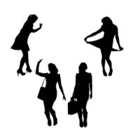 Vector silhouette of a woman N1577