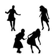 Vector silhouette of a woman N1578