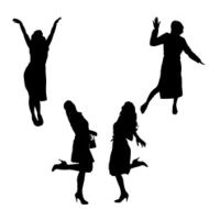 Vector silhouette of a woman N1579