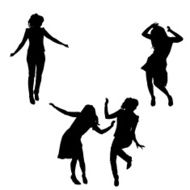 Vector silhouette of a woman N1580