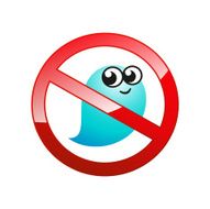 Vector prohibition sign for ghosts