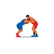 Greco Roman Wrestling sign Sports duel of two fighters