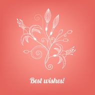 Greeting card with stylized flowers N2