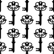 Vintage black keys seamless pattern N2