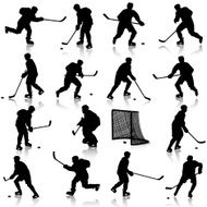 Silhouettes of hockey player N3