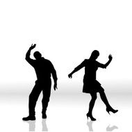 Vector silhouette of couple N325