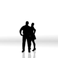 Vector silhouette of couple N326