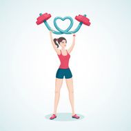 Woman with a barbell
