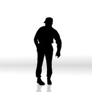 Vector silhouette of old man N8