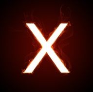 Fiery font - letter X