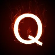 Fiery font - letter Q