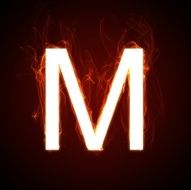 Fiery font - letter M
