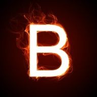 Fiery font - letter B
