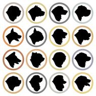 Dog Head Profile Silhouette Set N2