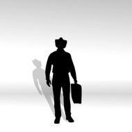 Vector silhouette of businessman N89