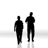Vector silhouette of couple N328