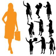 Vector silhouette of businesswoman N97