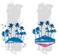 grunge summer backgrounds with palms