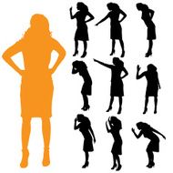 Vector silhouette of a woman N1582