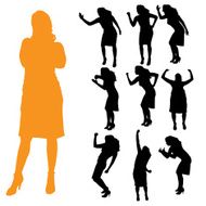 Vector silhouette of a woman N1583