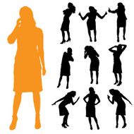 Vector silhouette of businesswoman N98