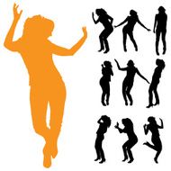 Vector silhouette of a woman N1584