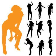 Vector silhouette of a woman N1585