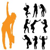 Vector silhouette of businesswoman N99