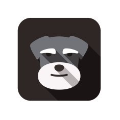 Schnauzer dog face flat design