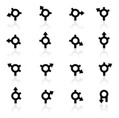 Black Symbols - GPS Roundabout Arrows